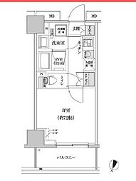 パークハビオ渋谷本町レジデンス 1Kの間取図画像