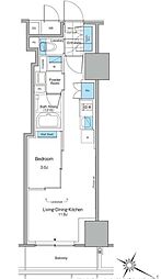 ルフォンプログレ北新宿 1LDKの間取図画像
