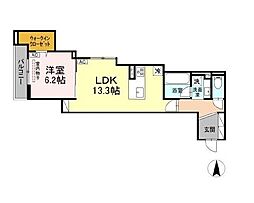 セレスティア中野上高田 1LDKの間取図画像