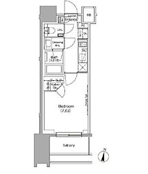 ザ・パークハビオ代々木初台 1Kの間取図画像