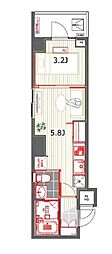 RESIDENCE西新宿SQUARE 1Kの間取図画像