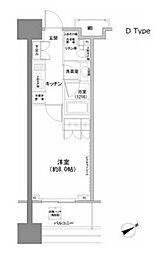 パークハビオ西新宿 1Kの間取図画像
