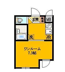 REAL新中野 ワンルームの間取図画像