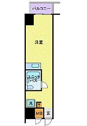 日神プラザ中目黒 ワンルームの間取図画像