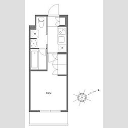 ASYLCOURT東大井 1Kの間取図画像