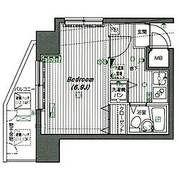 グランド・ガーラ渋谷 1Kの間取図画像