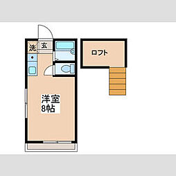 京王井の頭線 高井戸駅 徒歩14分の賃貸アパート 2階ワンルームの間取り