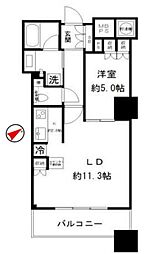 ザ・パークハウス西新宿タワー60 1LDKの間取図画像