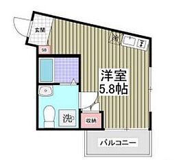 東京メトロ丸ノ内線 中野新橋駅 徒歩10分の賃貸アパート 3階ワンルームの間取り