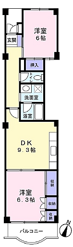 【Floor Plan】2DK ※図面と現況の相違がある場合は現況を優先とします。