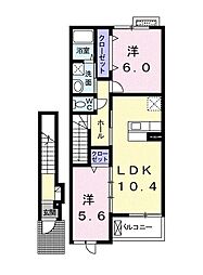 クレメントヒル久万ノ台 2LDKの間取図画像