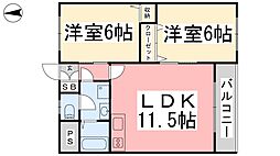 フューチャーグロー 2LDKの間取図画像