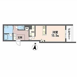 ルポ マノワール ワンルームの間取図画像
