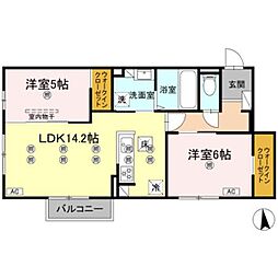 Maison Blanche 2LDKの間取図画像