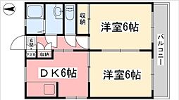 アネックス湯渡 2DKの間取図画像