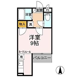 プチシャンブルM ワンルームの間取図画像