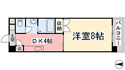 トレンディ山越 1DKの間取図画像