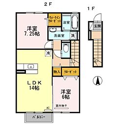 エントピア2 2LDKの間取図画像
