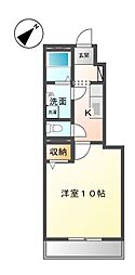 リバレインウッド 1Kの間取図画像