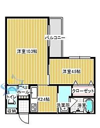 札幌市営東西線 バスセンター前駅 徒歩9分の賃貸マンション 1階1LDKの間取り