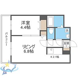 札幌市営南北線 さっぽろ駅 徒歩5分の賃貸マンション 9階1LDKの間取り