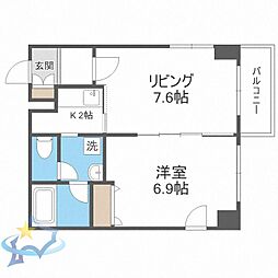 札幌市営南北線 さっぽろ駅 徒歩5分の賃貸マンション 4階1LDKの間取り
