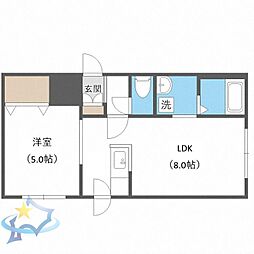 札幌市営東西線 西11丁目駅 徒歩9分の賃貸マンション 3階1LDKの間取り