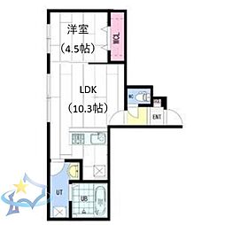札幌市営南北線 すすきの駅 徒歩8分の賃貸マンション 5階1LDKの間取り
