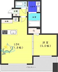 札幌市営東西線 西18丁目駅 徒歩1分の賃貸マンション 13階1LDKの間取り