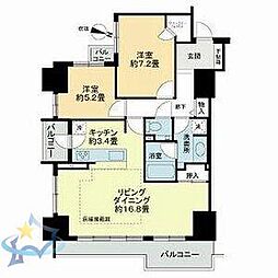 札幌市営東西線 バスセンター前駅 徒歩5分の賃貸マンション 15階2LDKの間取り