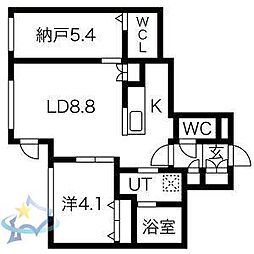 PinoKitamaruyama 2LDKの間取図画像