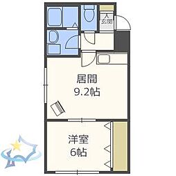 リベア発寒 1LDKの間取図画像