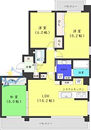 桂和レジデンス円山桜 3LDKの間取図画像