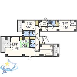 エルミタージュ・ユリ 4LDKの間取図画像