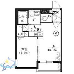アートレータ発寒 1LDKの間取図画像