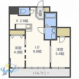 札幌中央レジデンス 2LDKの間取図画像