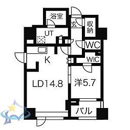 プライムメゾン大通公園 1LDKの間取図画像