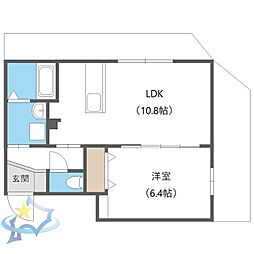 札幌市中央区大通西22丁目マンション 1LDKの間取図画像