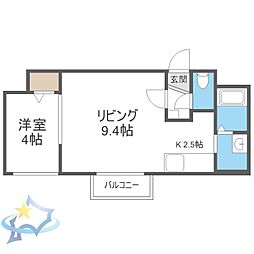 札幌市中央区北三条西27丁目マンション 1LDKの間取図画像