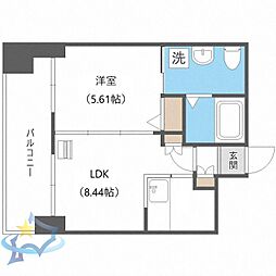 TEADA北4条 1LDKの間取図画像