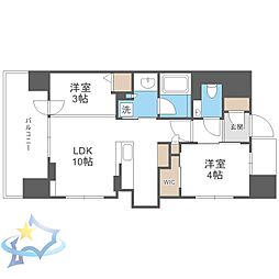 デュオヴェール札幌中島公園 2LDKの間取図画像
