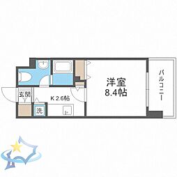RESIDIAKITA-SANJO 1Kの間取図画像