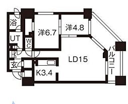 パークアクシス札幌植物園前 2LDKの間取図画像