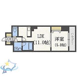 ビッグパレス南5条 1LDKの間取図画像