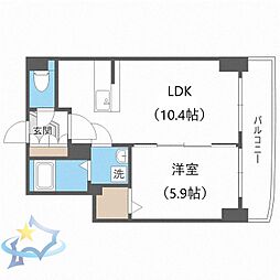 フォーシーズンズ植物園 1LDKの間取図画像