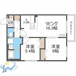 ARTHILLKOTONI 2LDKの間取図画像