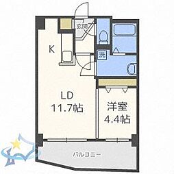 ビッグパレス中島公園リバーサイドB棟 1LDKの間取図画像