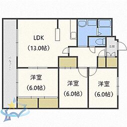 メゾン伏見 3LDKの間取図画像