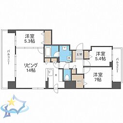 円山ザ・レジデンス 3LDKの間取図画像
