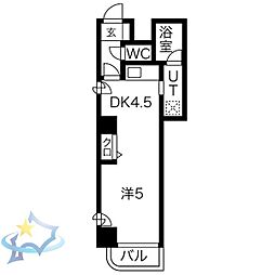 グリーンマンション熊谷 1DKの間取図画像